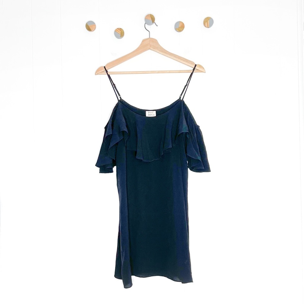 MISA Los Angeles Emil Black Ruffle Dress